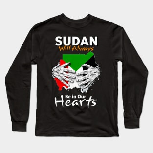 Sudan In Our He Sudan Map With Color Flag Proud Sudanese Long Sleeve T-Shirt